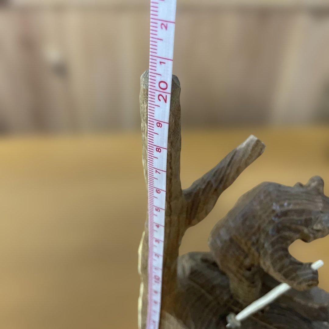 レア！　中川貞司　スキー熊　クマの彫刻 約20cm高