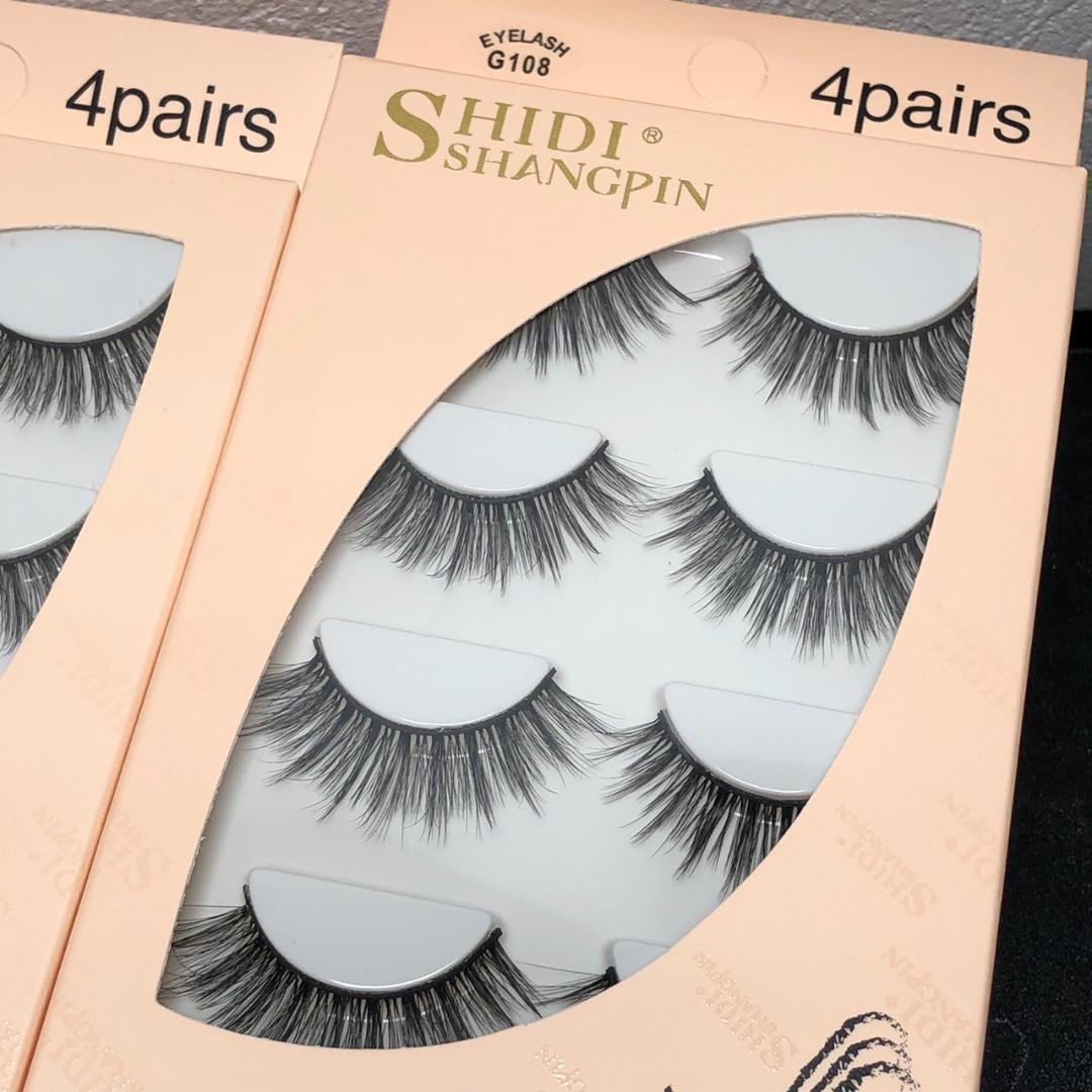 Lanjinglin-3Dミンクつけまつげ4ペア☆G108☆約12mm