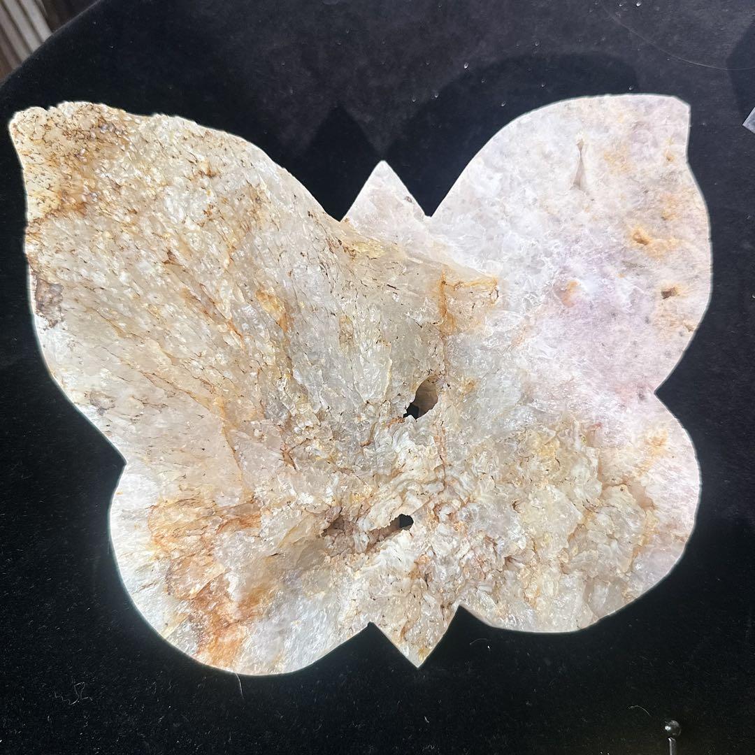 天然石 最高品質 超レア ピンクアメジスト蝶々置物 原石 NO.032829