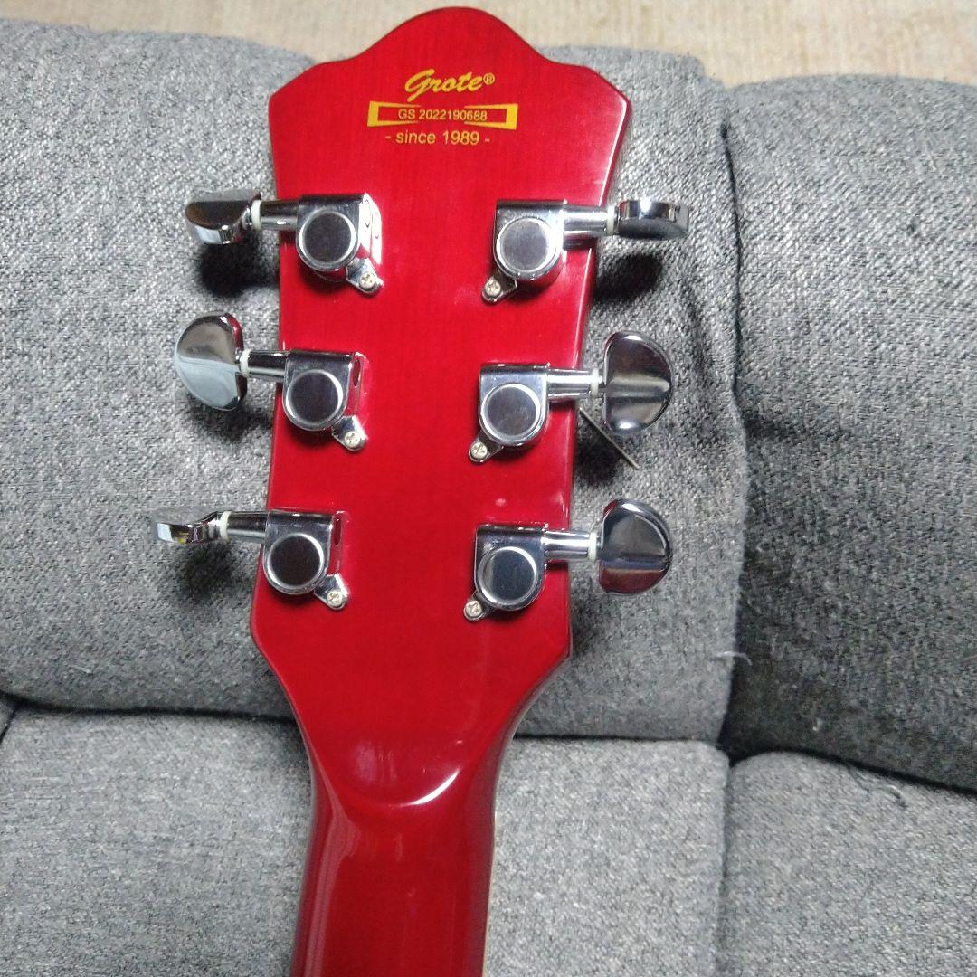 Grote セミアコースティックギター レッド