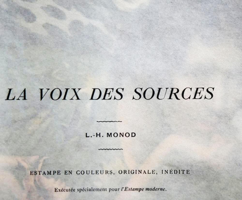 1897年 真作リトグラフ｜L.H.モノー「源泉の声」レスタンプ・モデルヌ収録