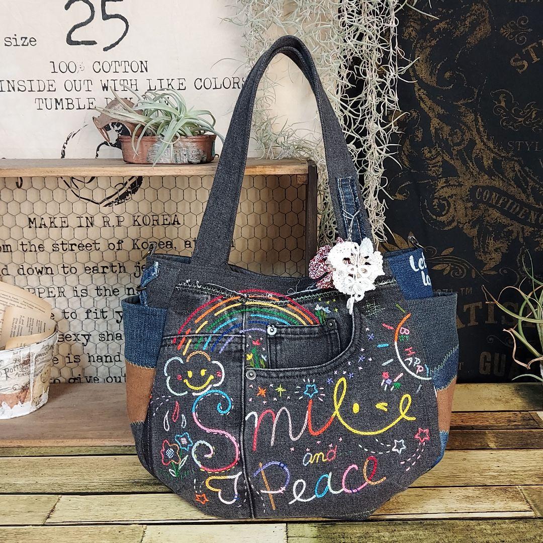 【タム】刺繍デニムバック　No.665