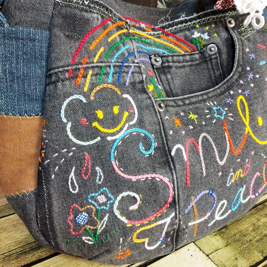 【タム】刺繍デニムバック　No.665