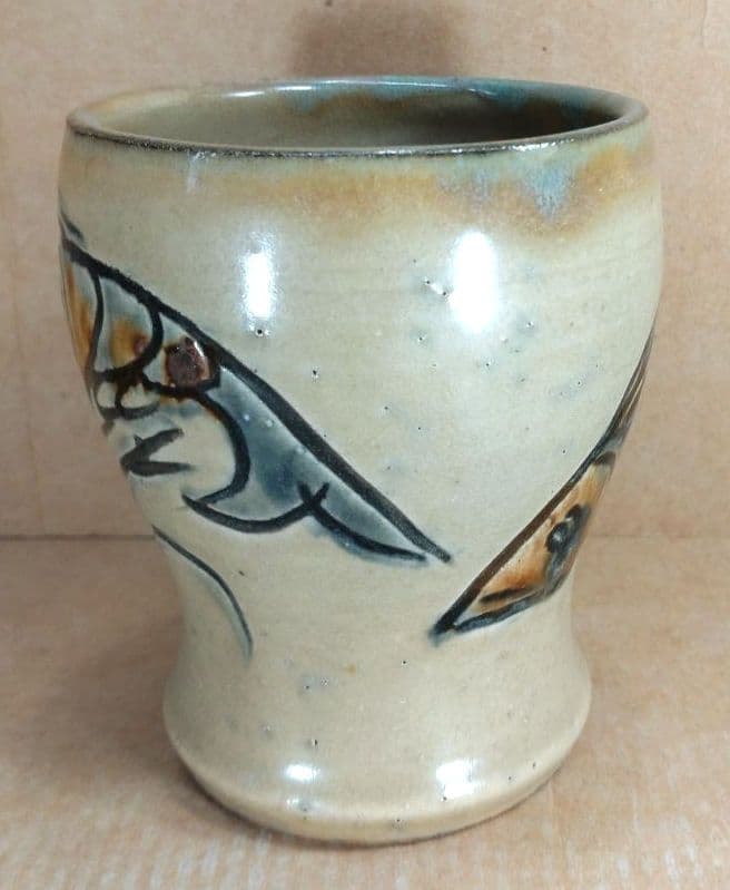 本物保証】人間国宝 金城次郎 ゴブレット 栞 共箱 美品 やちむん 壷屋