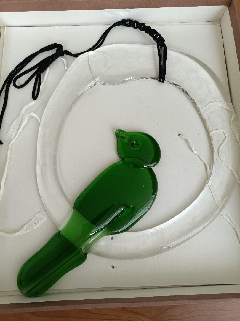 カガミクリスタル　オーナメント　鳥　ビンテージ