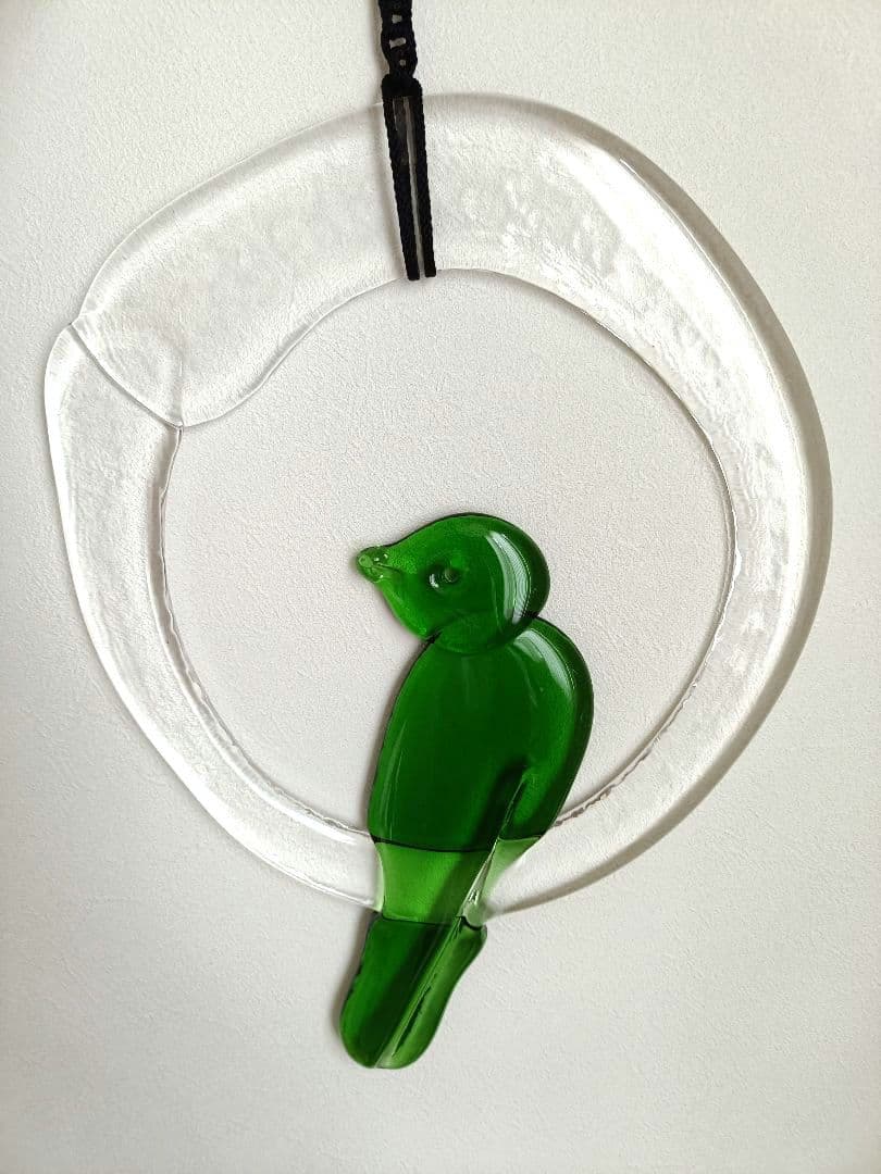 カガミクリスタル　オーナメント　鳥　ビンテージ