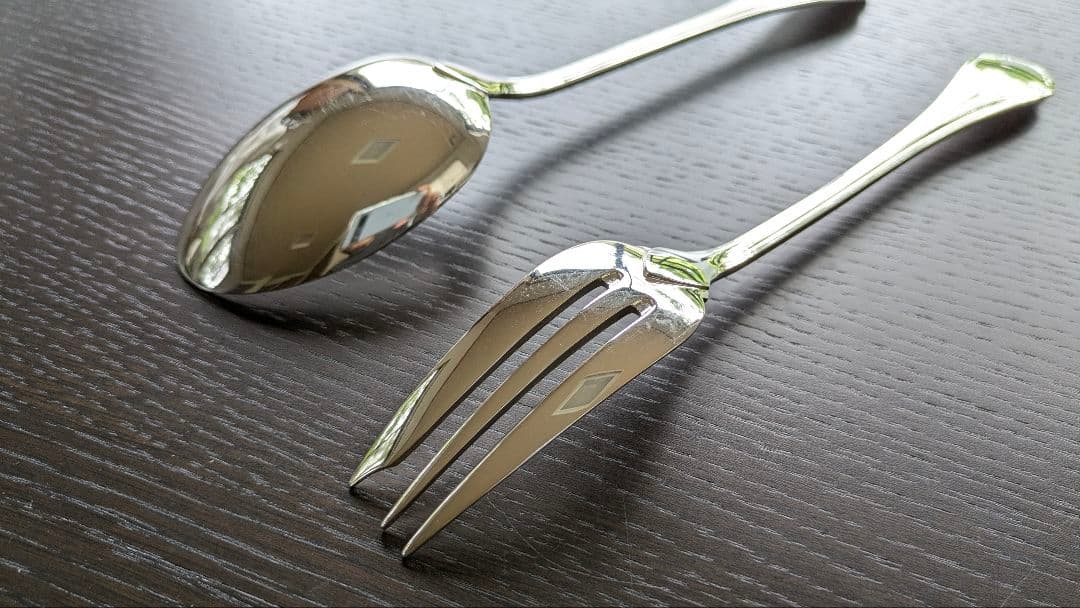 希少☆クリストフル【ポンパドール】サービングフォーク&スプーン