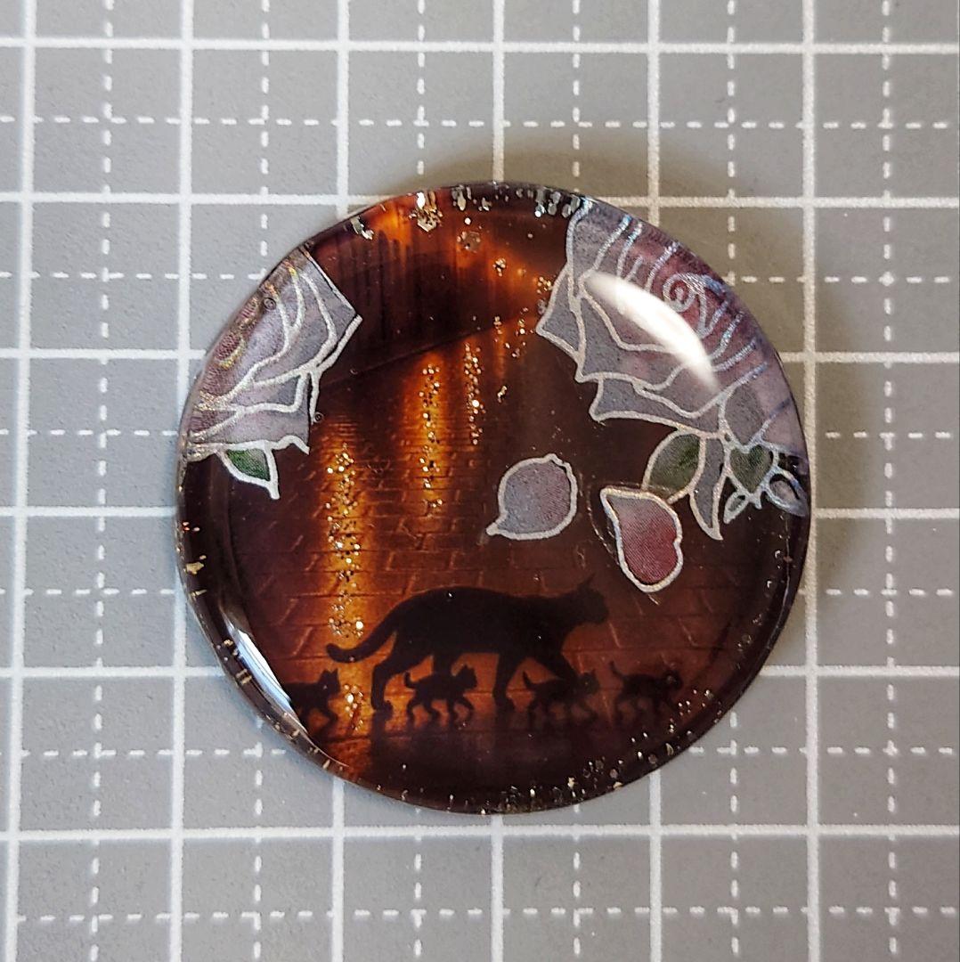 レジン 猫 ヘアゴム ブローチ ポニーフック No.152