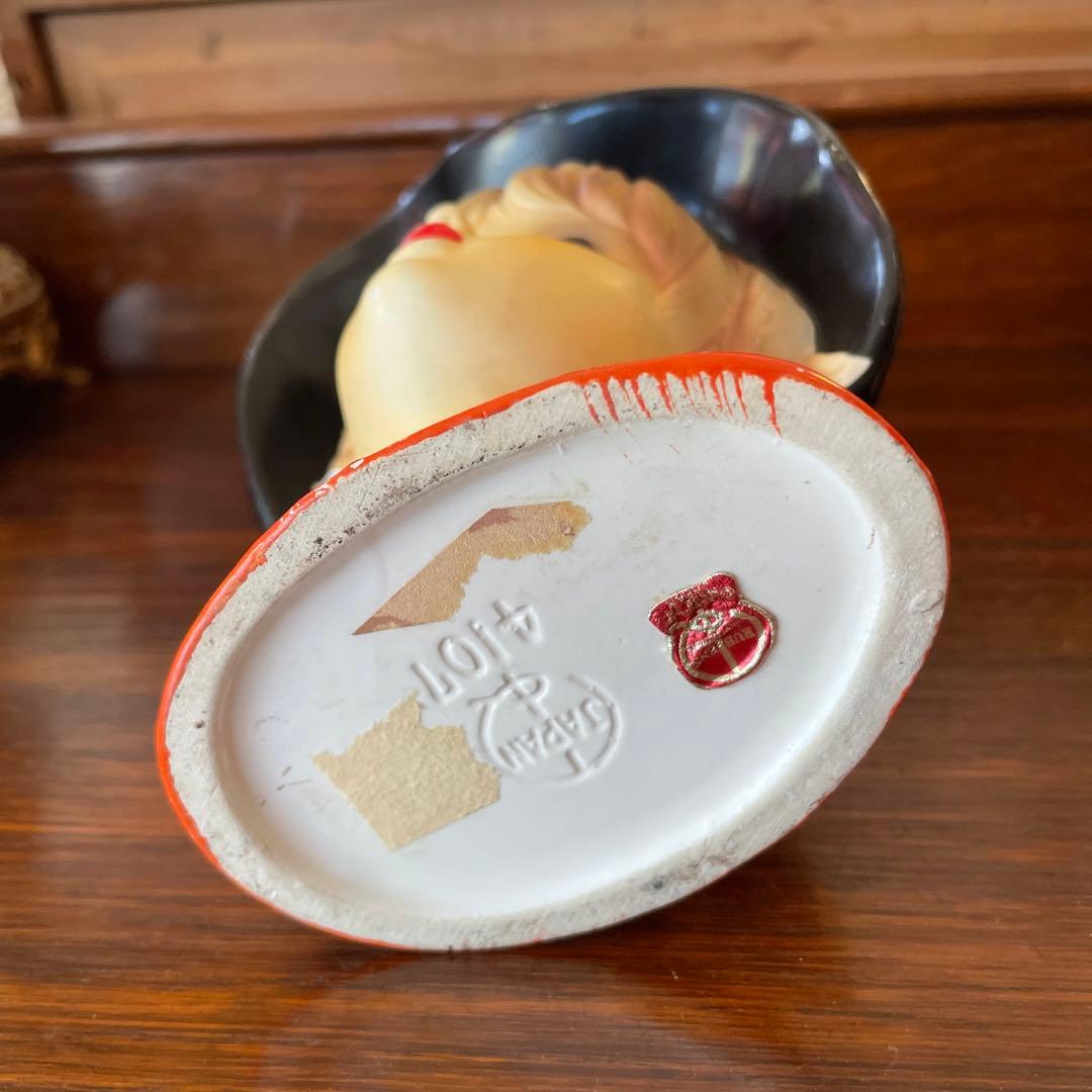 希少品！50s貴婦人の花瓶　陶器女性の置物　アメリカアンティークJapan輸出品