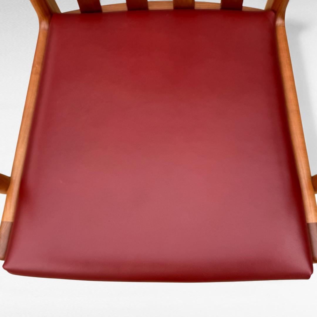 ②美品 ナガノインテリア 高級本革チェア DC322 ブラックチェリー