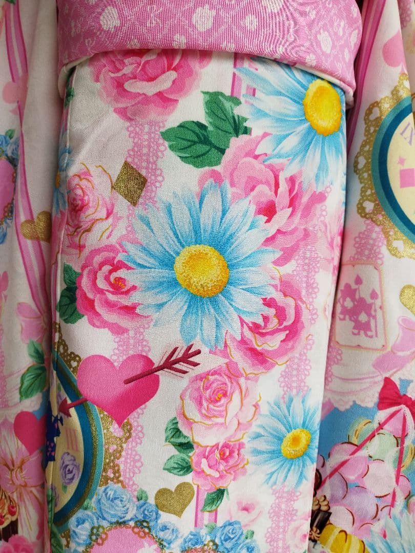 専用です☆ブランド☆セイコマツダ☆白ブルーピンクの着物☆フルセット☆