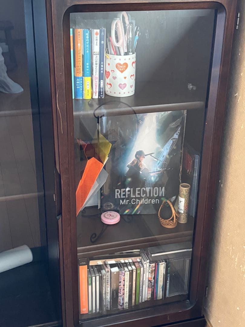 【再値下げしました】本棚／キャビネット　左右可動式　ガラス扉