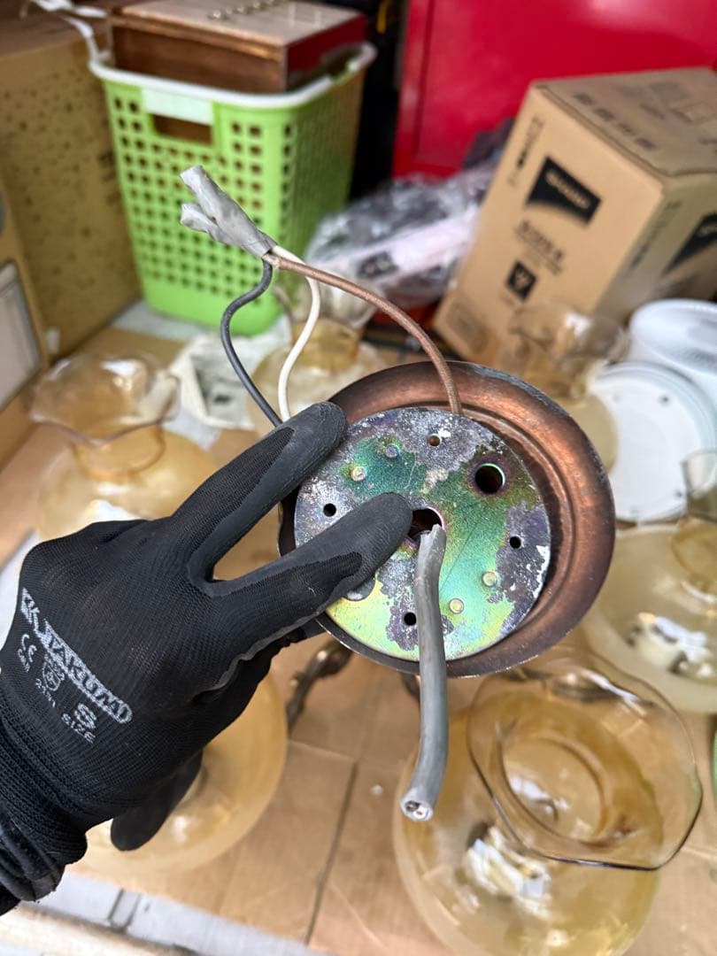 引き取り限定　イタリア製 6灯アンティークシャンデリア 直結工事用