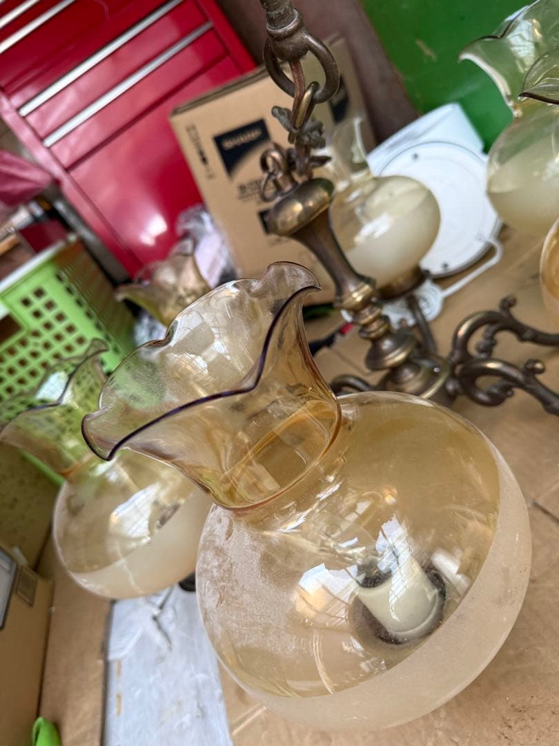 引き取り限定　イタリア製 6灯アンティークシャンデリア 直結工事用