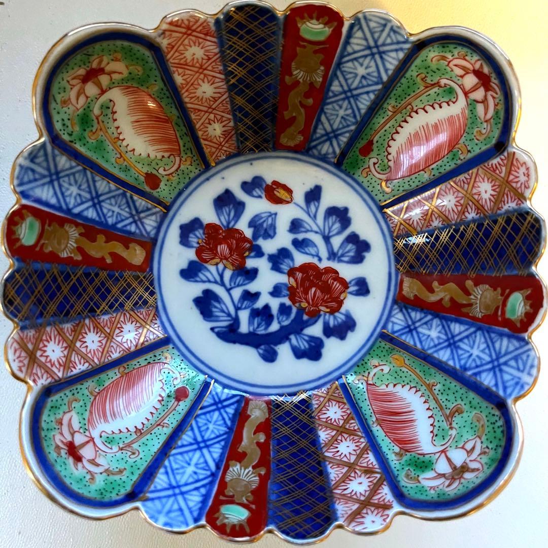 大明萬暦年製　フリル　四角鉢