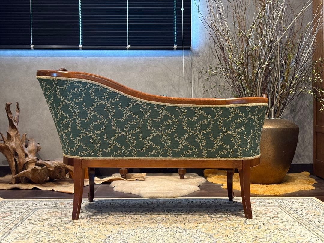 クラシック 2人掛けソファ 2Pソファ 猫脚 アンティーク ヴィンテージ nY