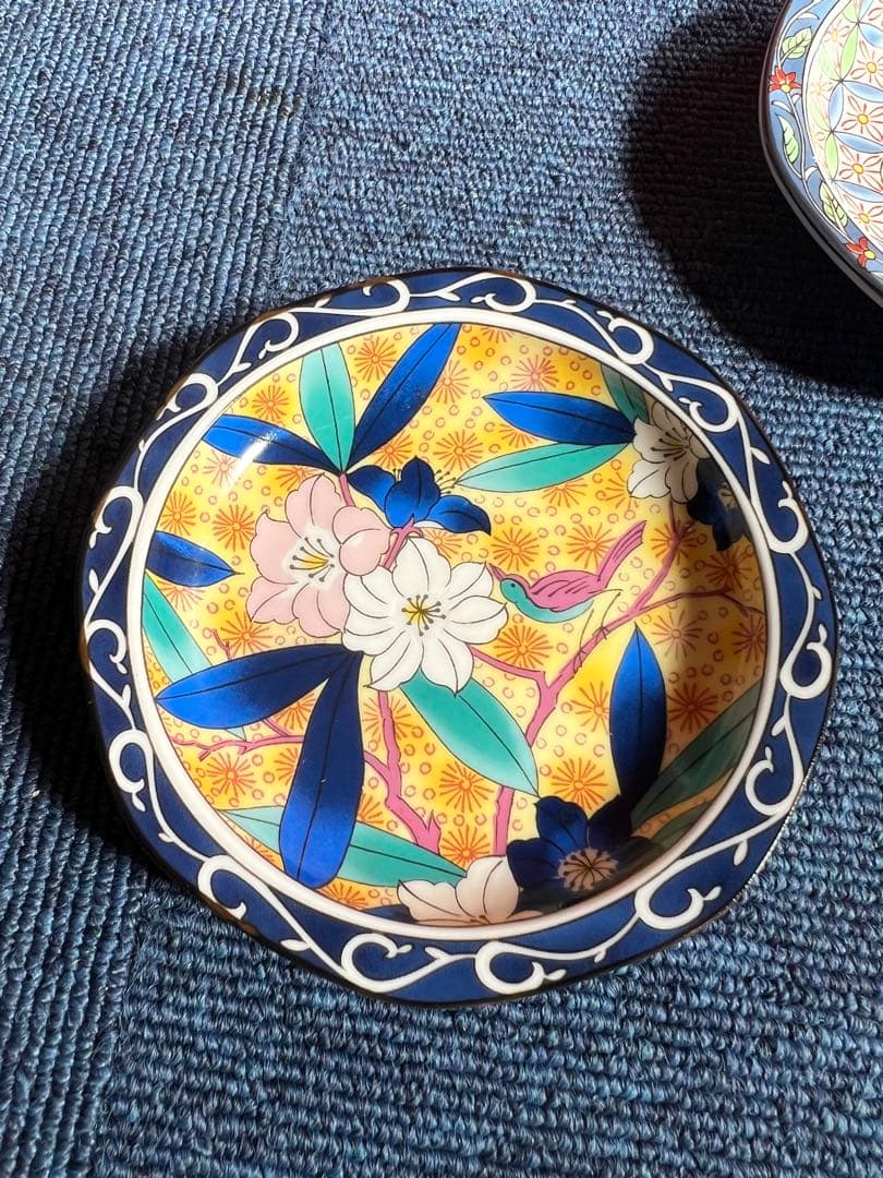 1025 有田焼　天王窯　絵変り　皿　5客　未使用