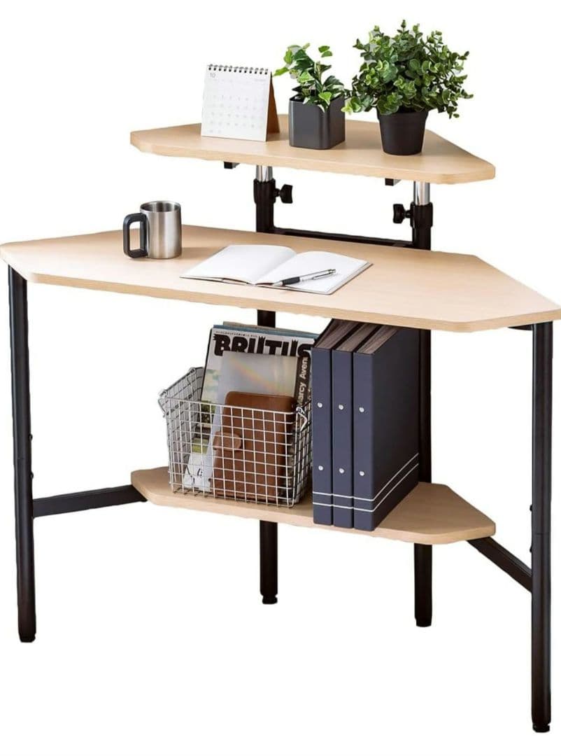 サンワダイレクト コーナーデスク 三角コンパクト クランプ取付け対応 PCデスク