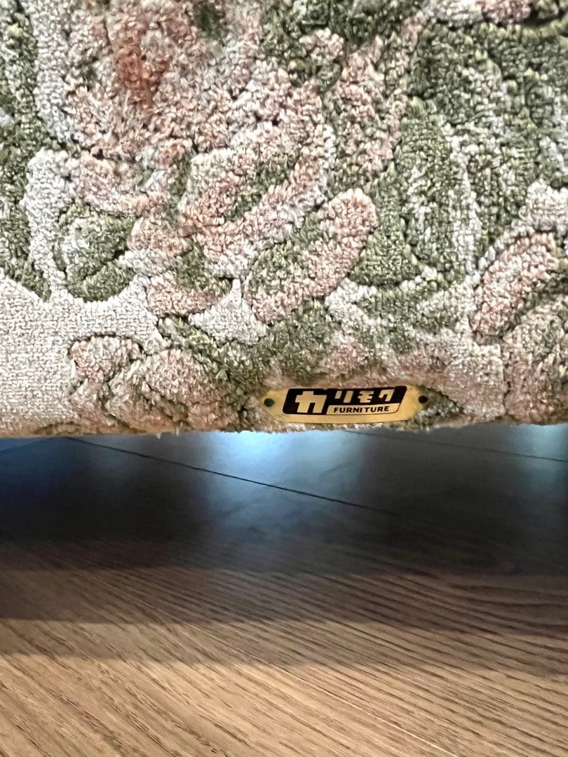 オールドカリモク 3Pソファ／花柄ファブリック／ヴィンテージ