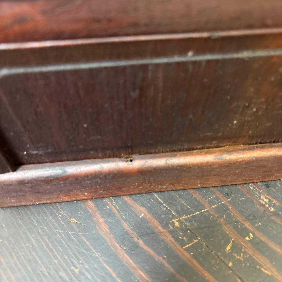 【値下げ】木製 キャビネット 両開き扉＋引き出し付き／収納棚 古家具