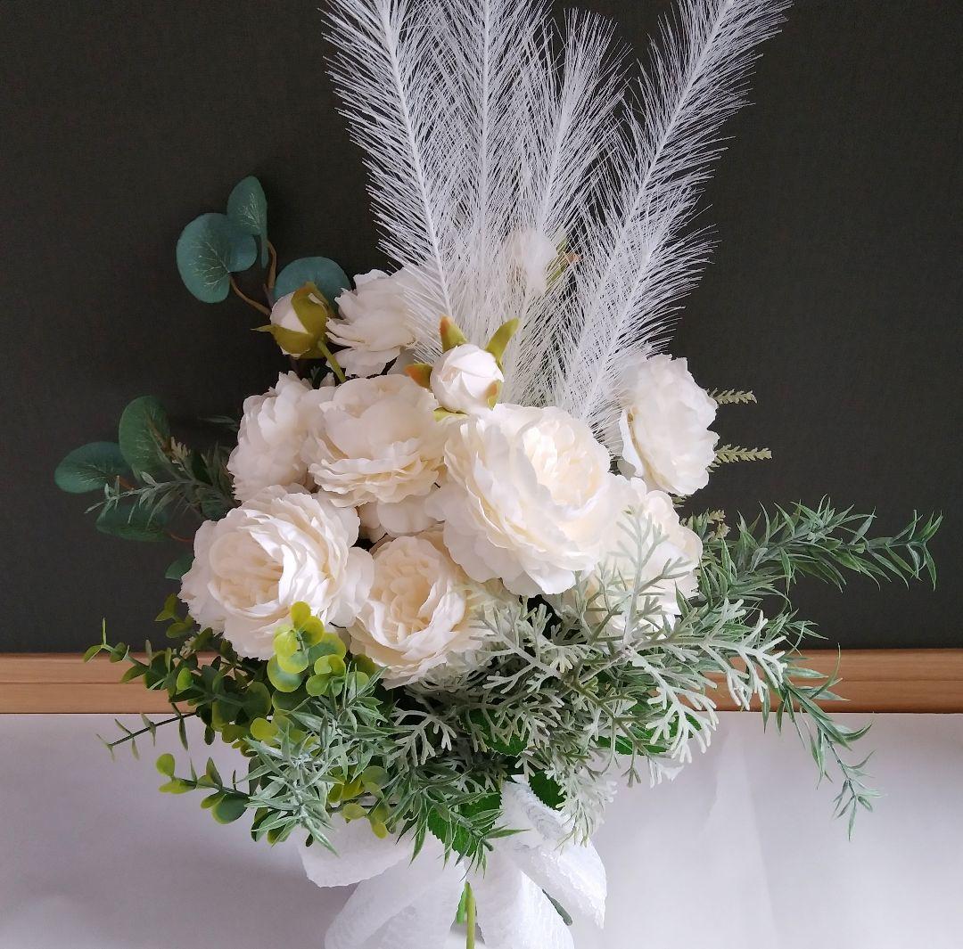 花束　ブライダル　海外ウェディング　ナチュラル　ガーデン　撮影　ローズ　バラ