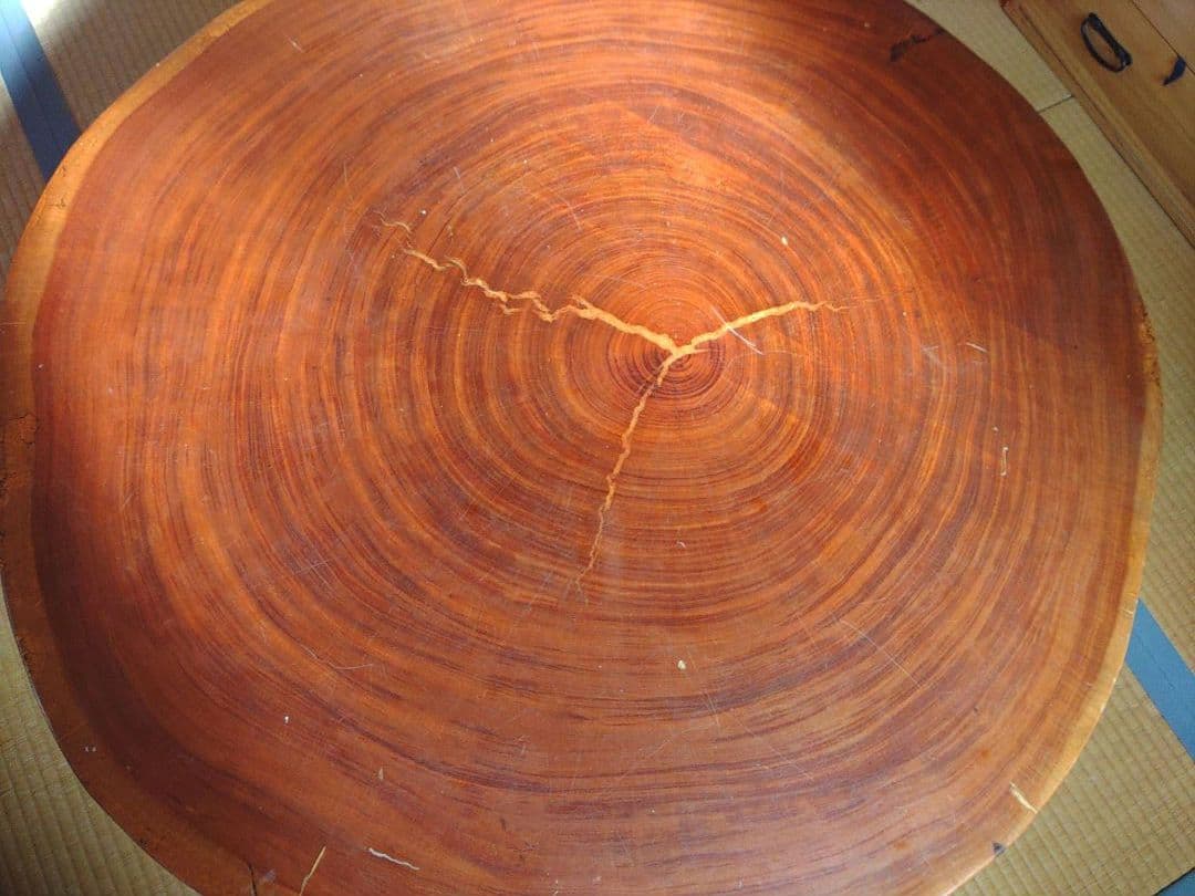 一枚板　木製 円形テーブル