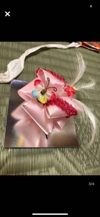 1度着用七五三作り帯 髪飾りセット帯しっかりした生地作り帯 帯締め付け帯着物