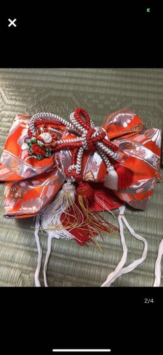 1度着用七五三作り帯 髪飾りセット帯しっかりした生地作り帯 帯締め付け帯着物