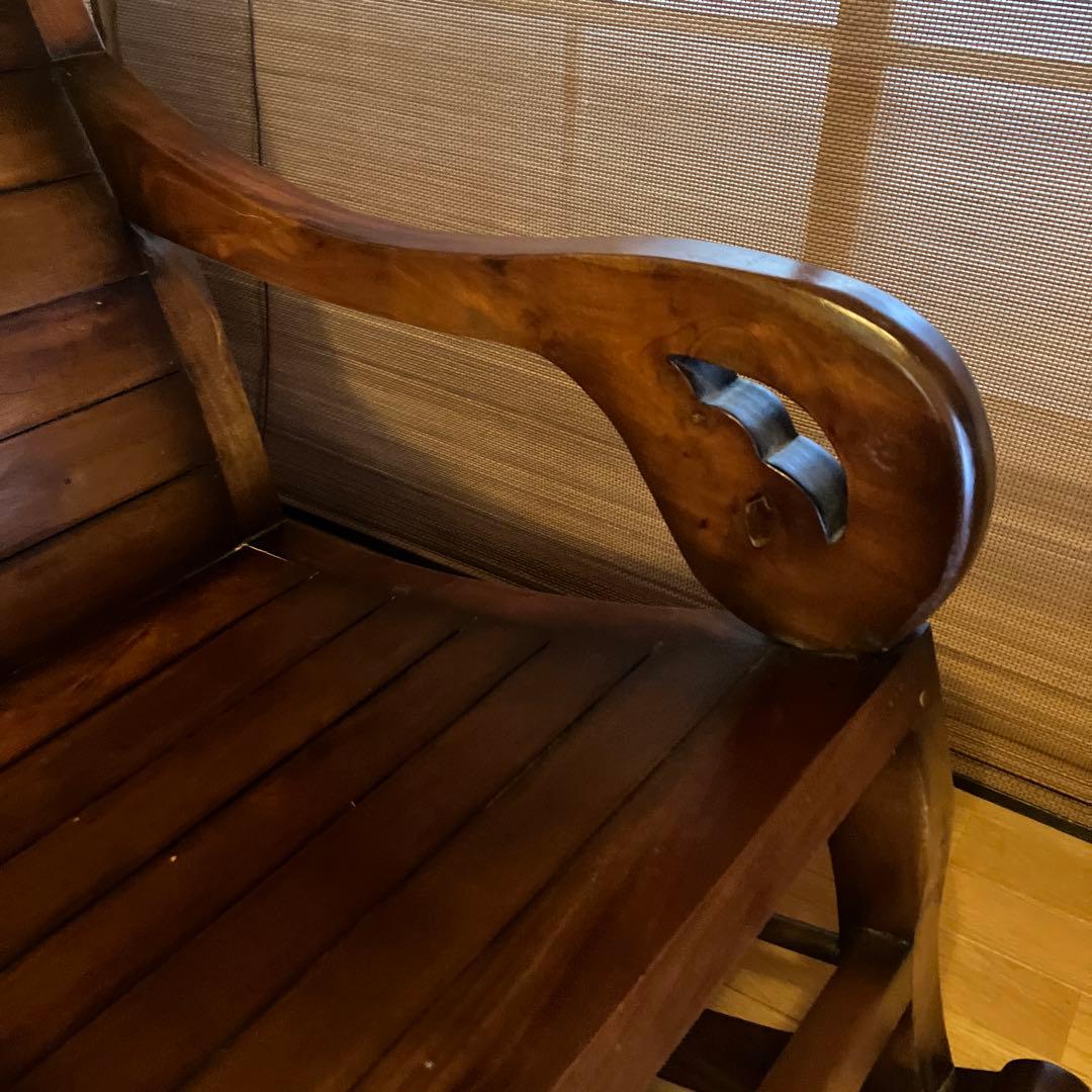 木製　ロッキンキグチェアー　ヴィンテージ レトロ　カントリー調