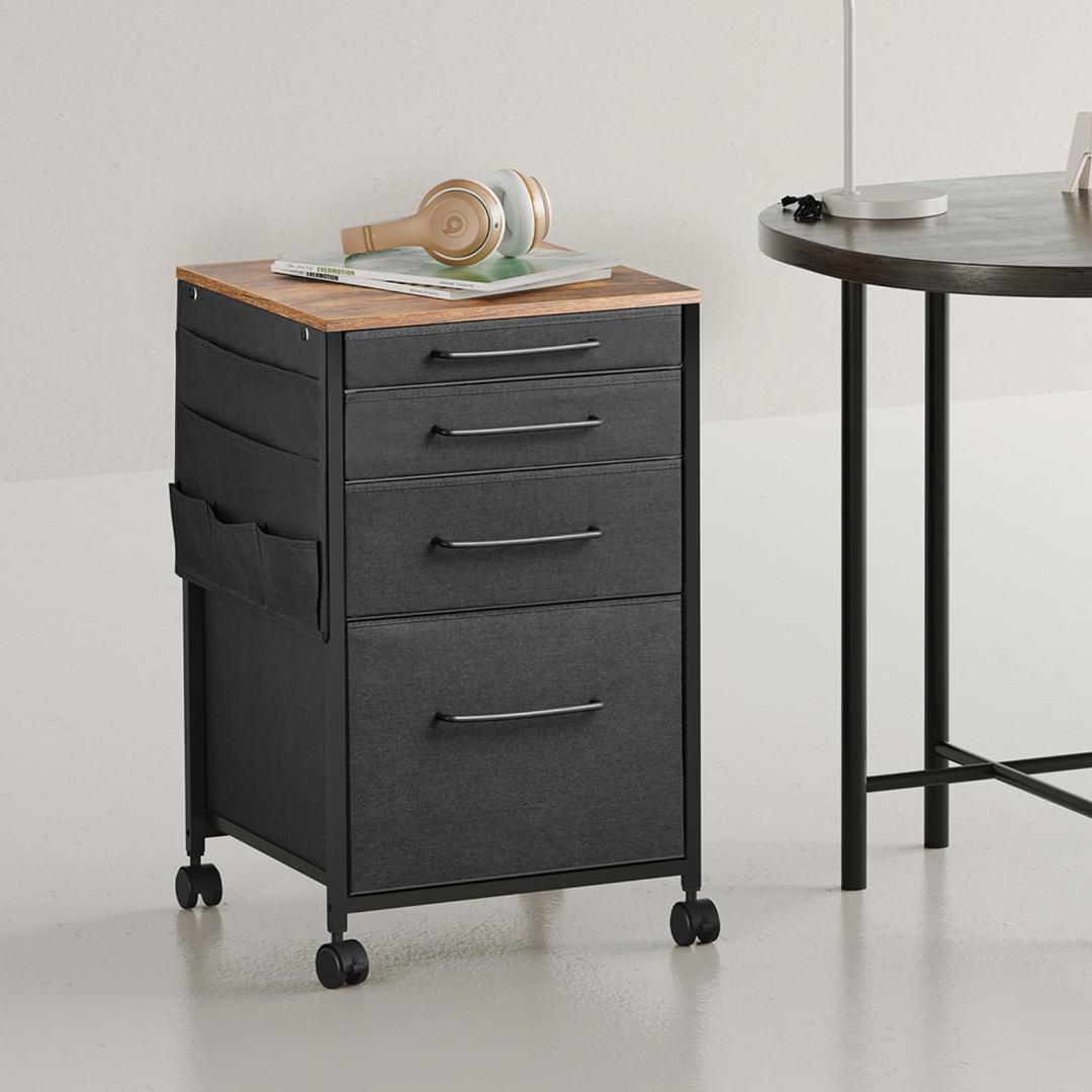 オフィス キャビネット A4 デスクワゴン 4段 サイドチェスト