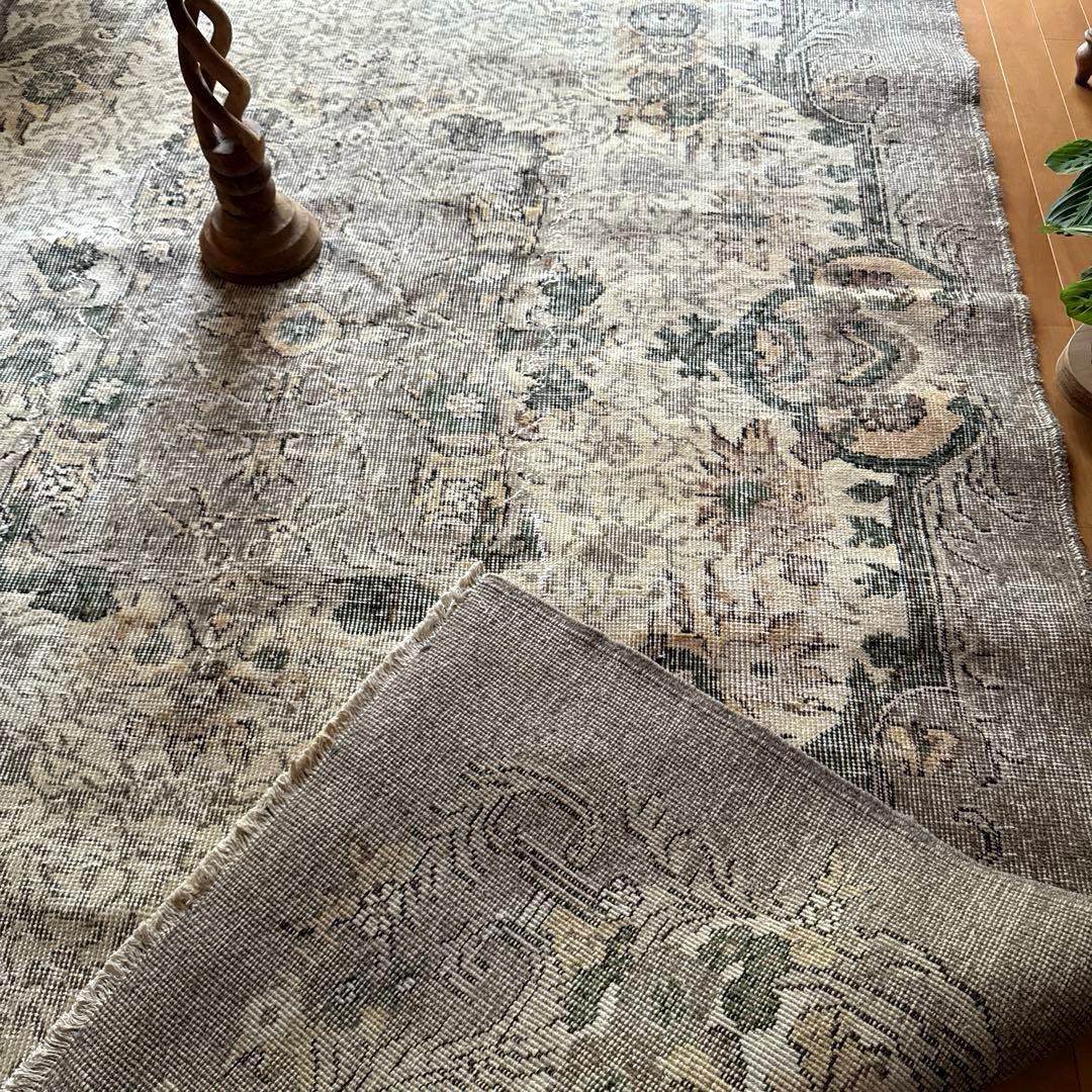 超大判171×286アンティークカラー メダリオン トルコヴィンテージラグ