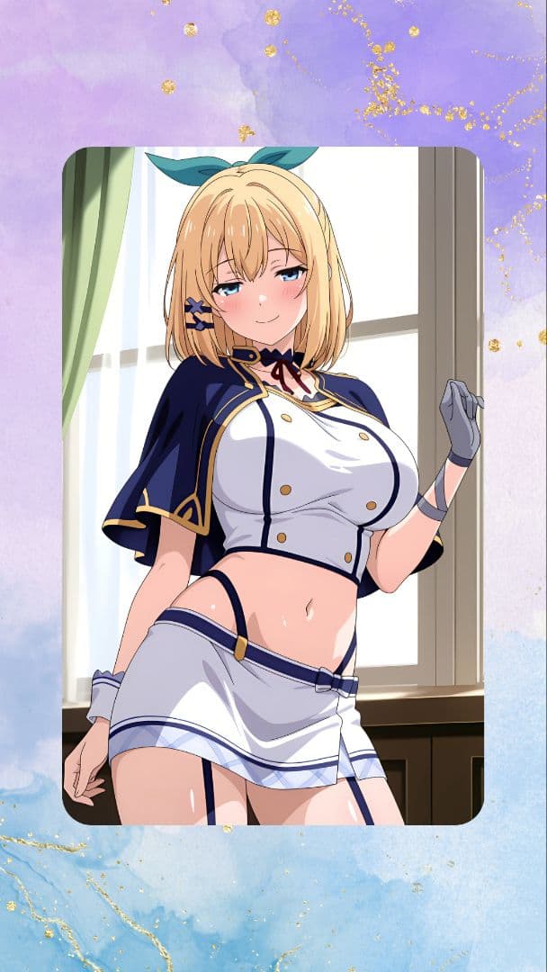 金髪の女の子コスプレブロマイドカード　ウラシクNo.64 7枚