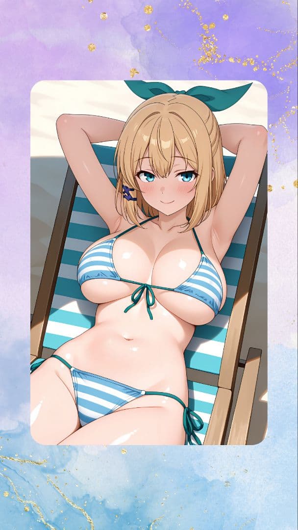 金髪の女の子コスプレブロマイドカード　ウラシクNo.64 7枚