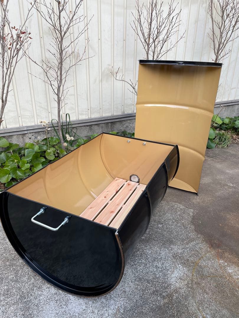 ドラム缶風呂 横置きタイプ すのこ付き 蓋あり - メルカリ
