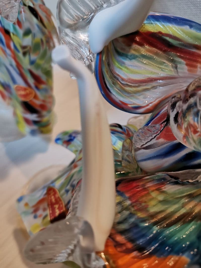 ヴェネチアンガラス　ペア人形　マーブル