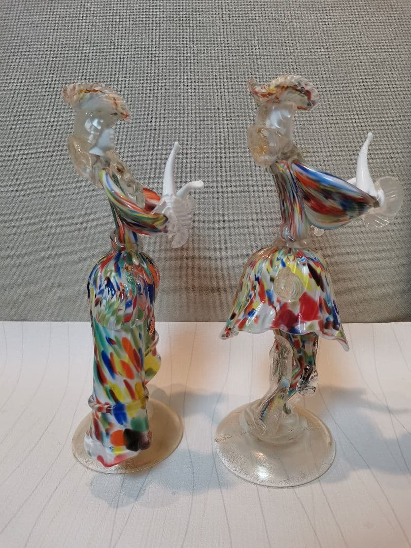 ヴェネチアンガラス　ペア人形　マーブル