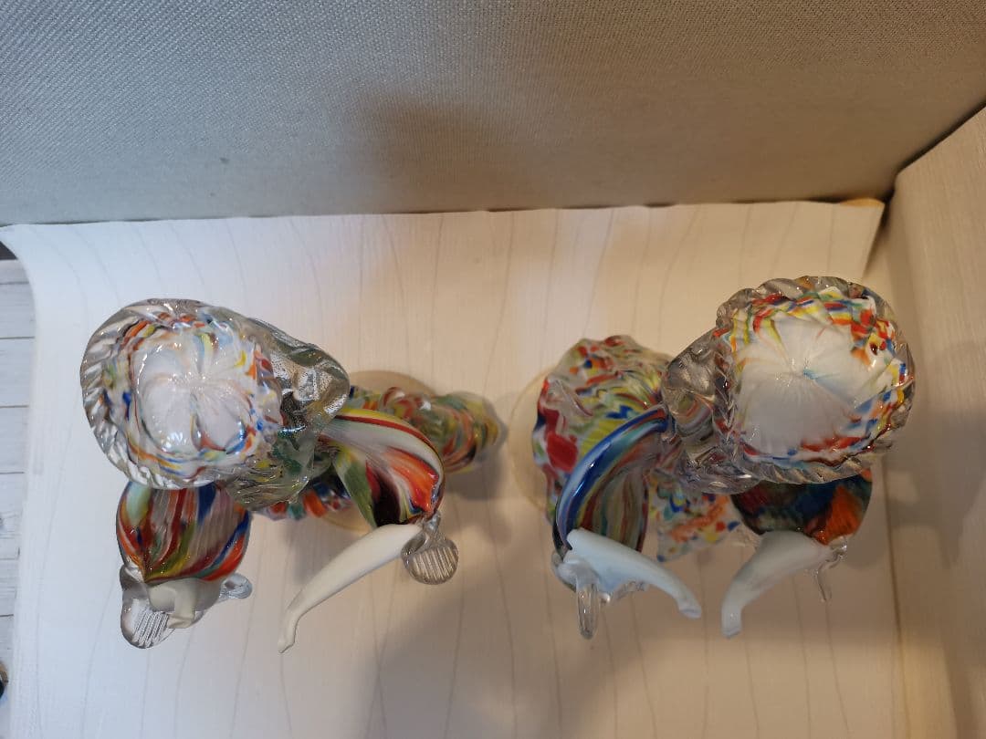 ヴェネチアンガラス　ペア人形　マーブル