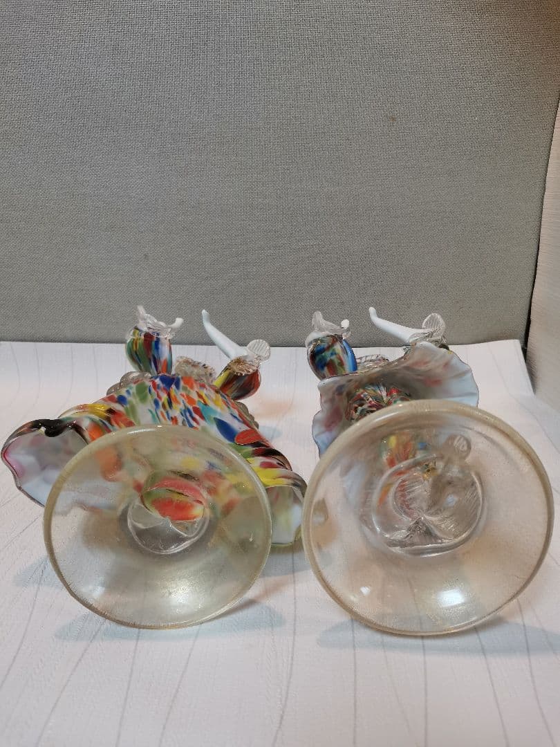 ヴェネチアンガラス　ペア人形　マーブル