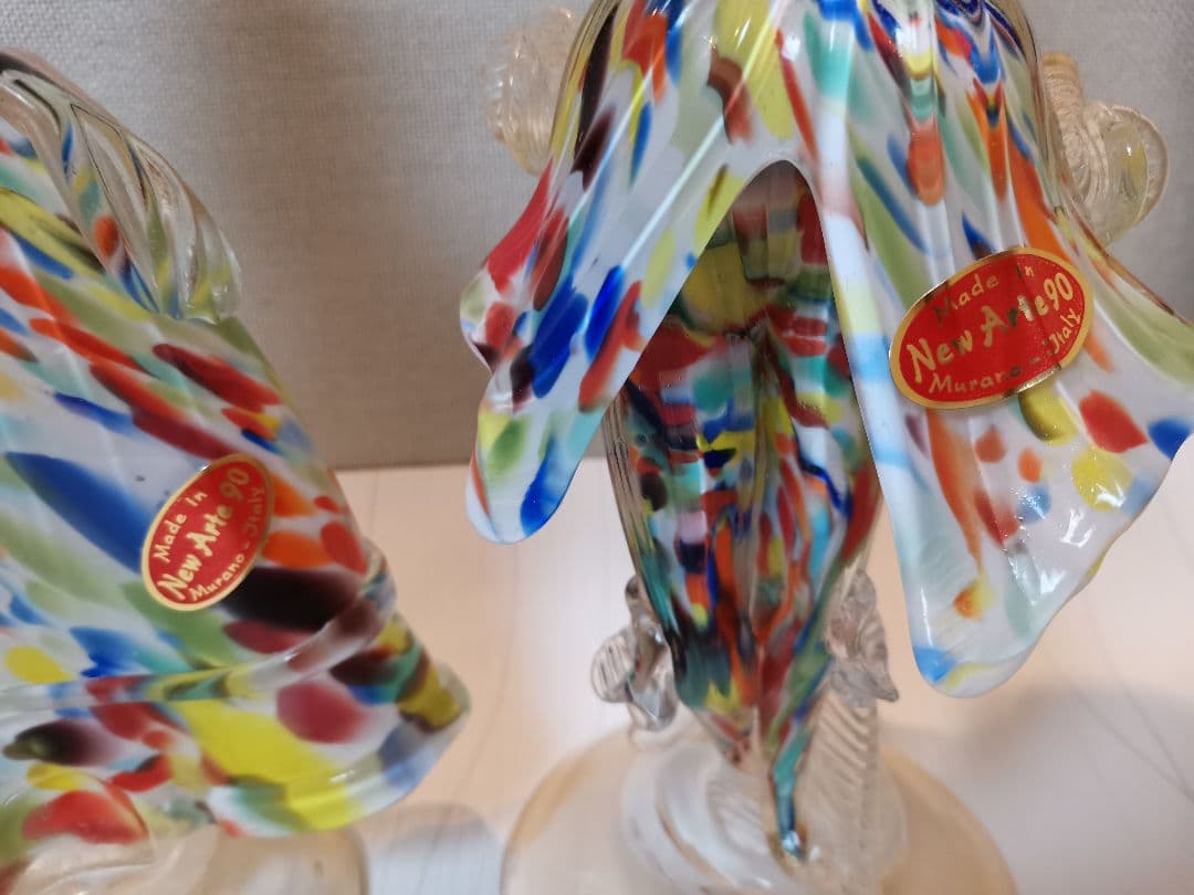 ヴェネチアンガラス　ペア人形　マーブル