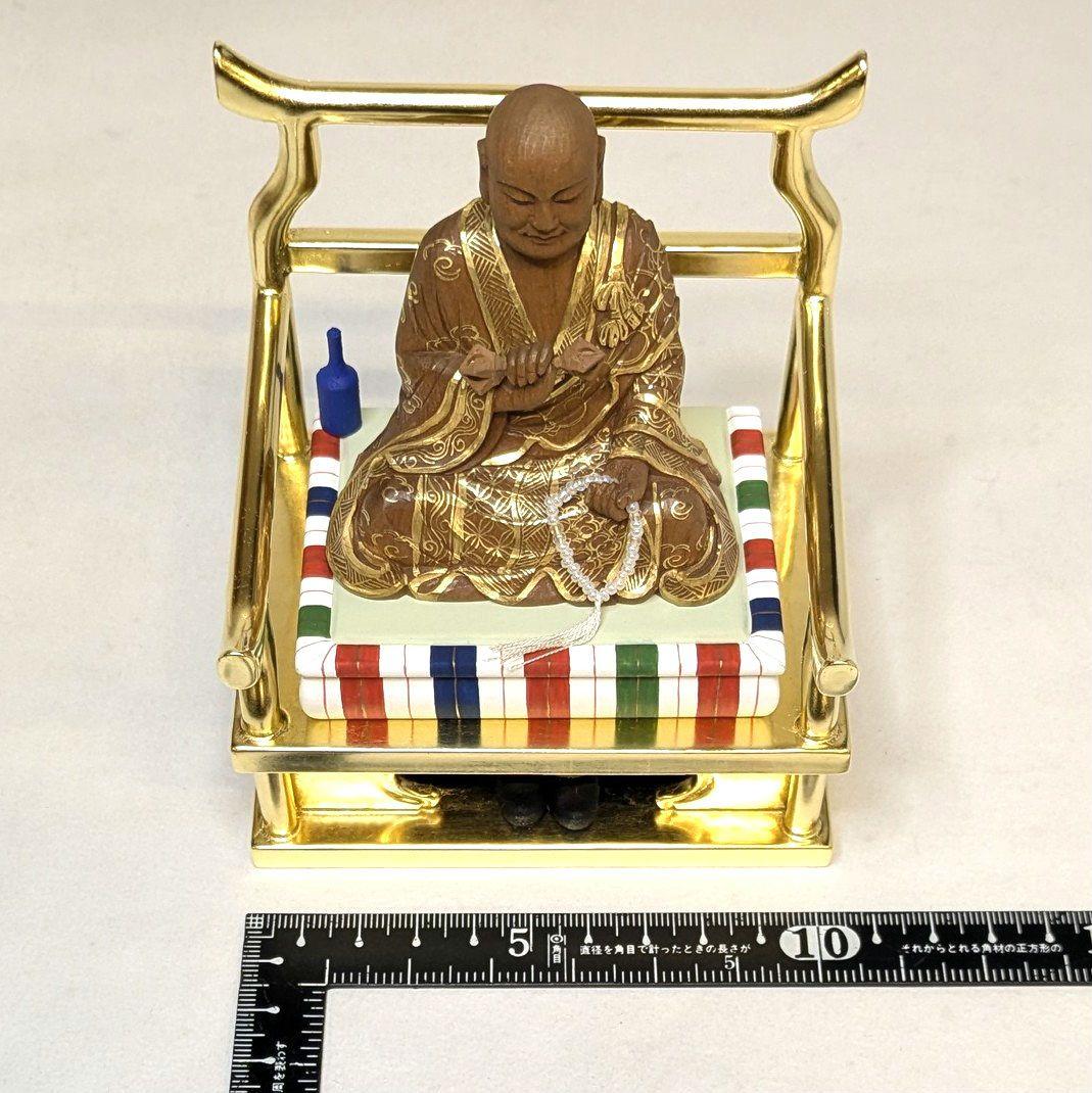 【ゲリラセール・新品】 弘法大師　金泥　紅檀　総高さ約12.5cm　空海