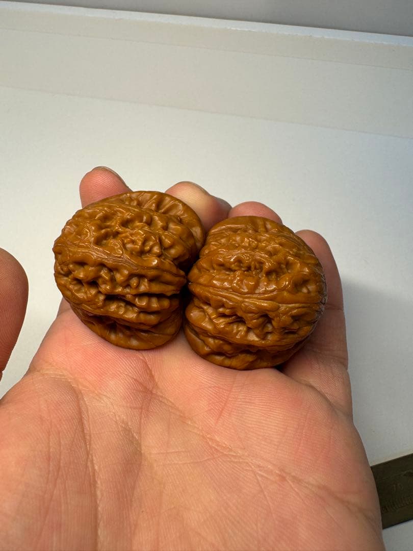 希少文玩核桃 平谷元宝 金塊のような形状 極太楞