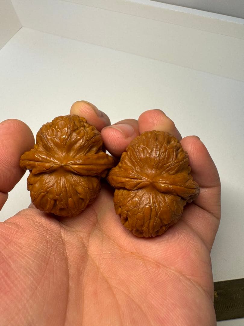 希少文玩核桃 平谷元宝 金塊のような形状 極太楞