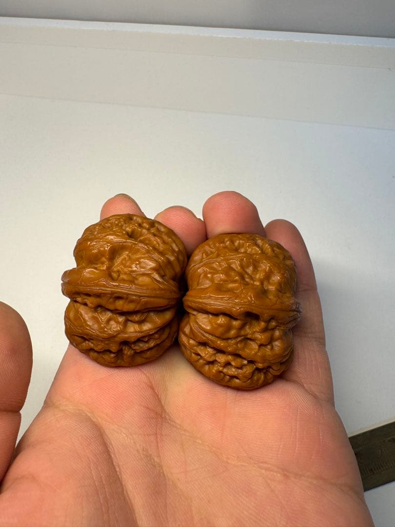 希少文玩核桃 平谷元宝 金塊のような形状 極太楞