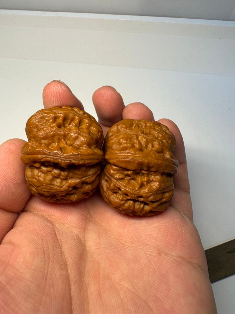 希少文玩核桃 平谷元宝 金塊のような形状 極太楞