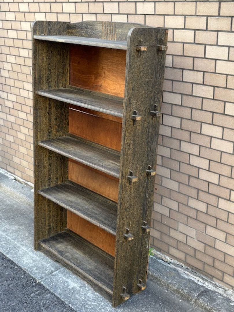 古い 木製 本棚 本箱 アンティークアトリエ本棚書棚飾り棚陳列棚店舗什器
