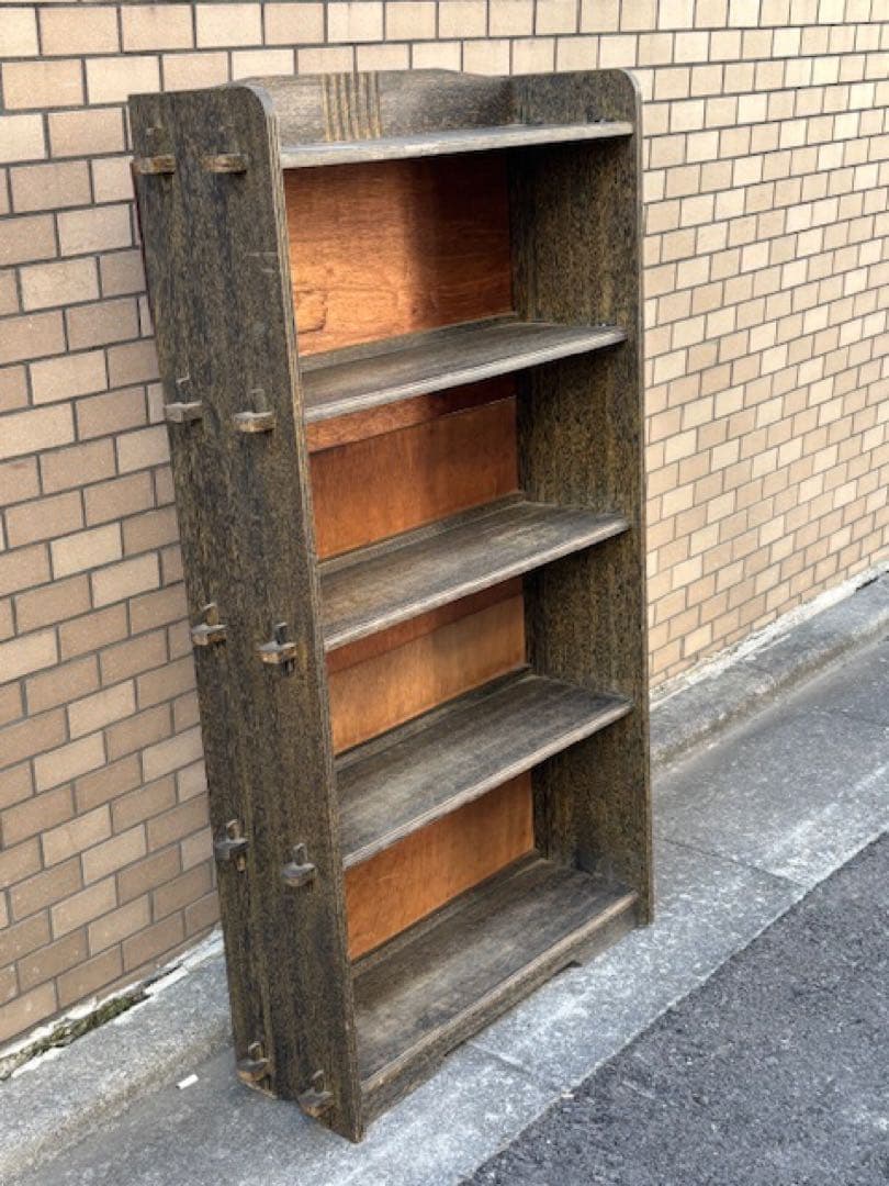 古い 木製 本棚 本箱 アンティークアトリエ本棚書棚飾り棚陳列棚店舗什器