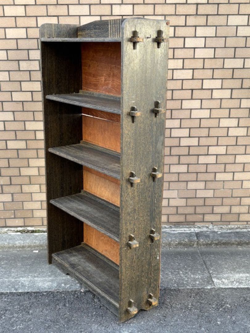 古い 木製 本棚 本箱 アンティークアトリエ本棚書棚飾り棚陳列棚店舗什器