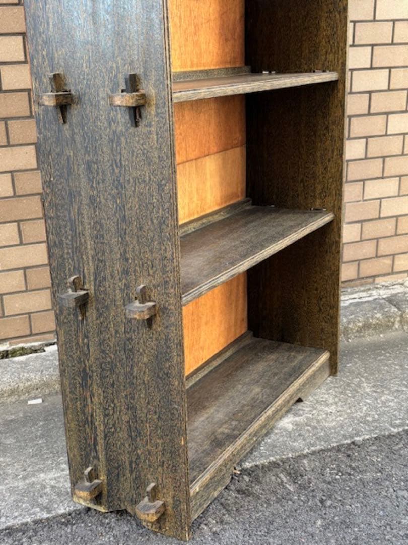 古い 木製 本棚 本箱 アンティークアトリエ本棚書棚飾り棚陳列棚店舗什器