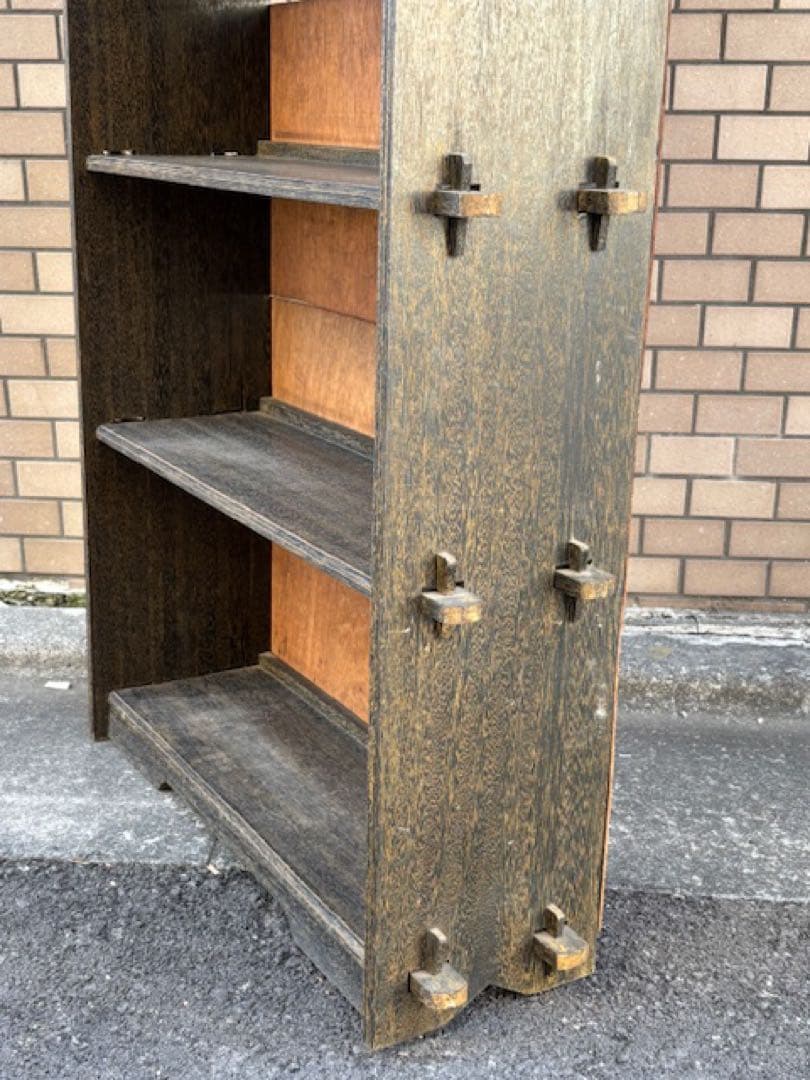 古い 木製 本棚 本箱 アンティークアトリエ本棚書棚飾り棚陳列棚店舗什器