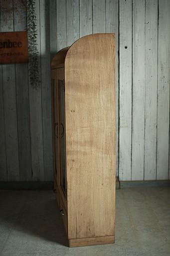 古い木枠のガラス戸棚　引き出し2杯　食器棚　水屋　キャビネット　古家具　古民家